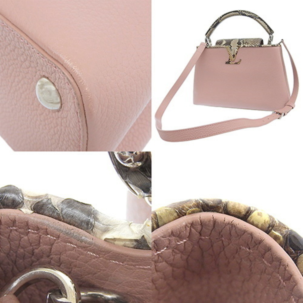 Louis Vuitton Capucines Mm Python Handbag Pink - image 6